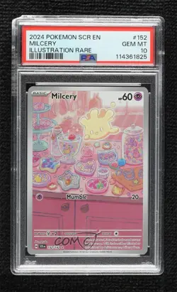 Milcery Illustration Rare Pokemon SV07: Stellar Crown PSA 10 GEM MT - Image 1