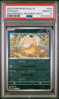 PSA 10 Psyduck Master Ball Reverse Holo 054 Graded Pokemon Card Japanese 151 - Image 1