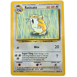 Raticate Stage 1 Pokemon Card 40/102 Colorless Uncommon Base Set 1999 Light Play - Image 1