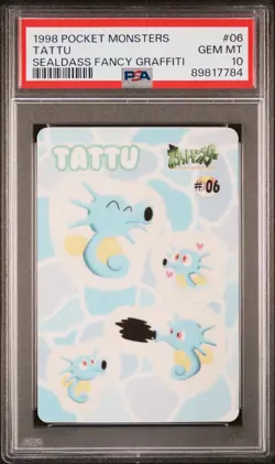 1998 POCKET MONSTERS SEALDASS FANCY GRAFFITI #06 TATTU PSA 10 - Image 1