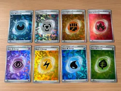 Cracked Ice Holo Energy Set of 8 - Terapagos EX Premium Collection - Pokemon - Image 1