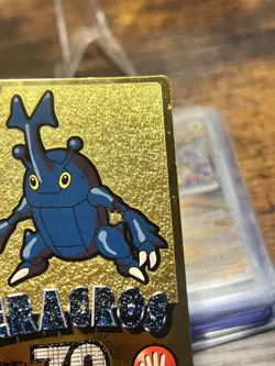 Pokemon Meiji Damaged Gold Foil Japanese Chocolate Promo Series 2000 Heracross - Image 1