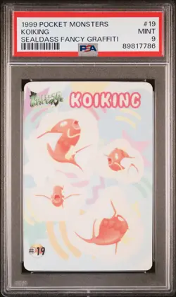 1999 POCKET MONSTERS SEALDASS FANCY GRAFFITI #19 KOIKING PSA 9 - Image 1
