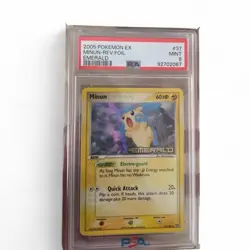 Minun 37 Ex Emerald Pokemon Reverse Holo Stamped PSA 9 LOW POP 26 Graded Slab - Image 1