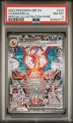 POKEMON OBSIDIAN FLAMES #223/197 CHARIZARD ex SPECIAL ILLUSTRATION RARE PSA 8 - Image 1