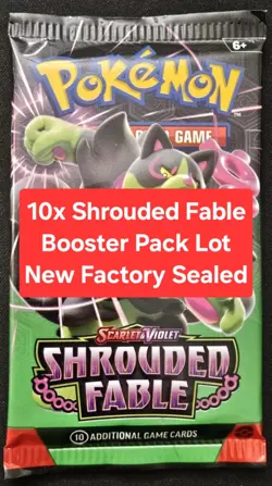 10x Pokemon Shrouded Fable Booster Pack New Factory Sealed Scarlet & Violet 2024 - Image 1