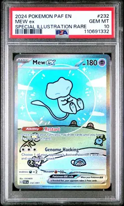 2024 POKEMON PAF EN-PALDEAN FATES SPECIAL ILLUSTRATION RARE #232 MEW EX PSA 10 - Image 1