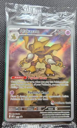 Pokemon Mega Evolution MEP 009 Alakazam Sealed Promo Pokemon Center Stamped - Image 1