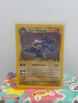 Pokemon Team Rocket 1st Edition Dark Machamp 10/82 LP/M - Image 1