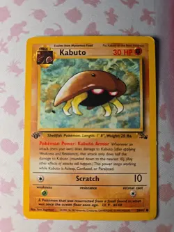 Pokemon TCG Kabuto Fossil 50/62 Regular 1999-2000 Wizards Base Set Copyright... - Image 1