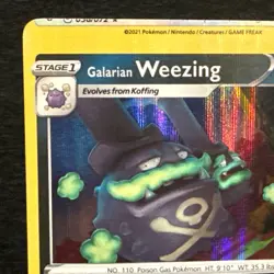 Galarian Weezing 042/072 Pokemon TCG Shining Fates ERROR CARD MISCUT - Image 2