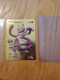 Mewtwo Ex Metal Gold Pokemon Hp170 Fan Art Card Mint Condition - Image 1