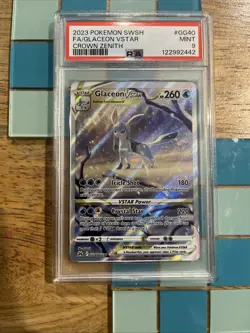 GRADED PSA 9 2023 Pokemon SWSH FA/Glaceon VStar Crown Zenith #GG40 - Image 1