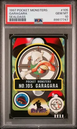 1997 POCKET MONSTERS SEALDASS SER 1 #105 GARAGARA PSA 10 - Image 1