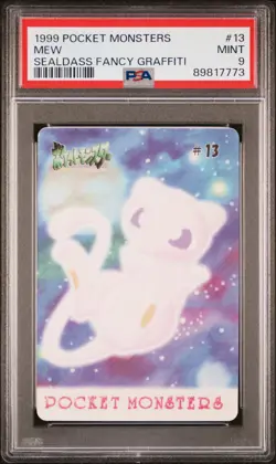 1999 POCKET MONSTERS SEALDASS FANCY GRAFFITI #13 MEW PSA 9 - Image 1