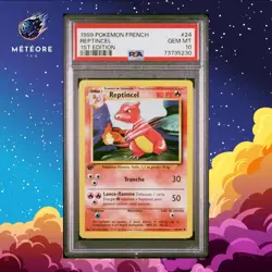Carte Pokemon Reptincel 24/102 PSA 10 Edition 1 Wizards Set de base Francais - Image 1