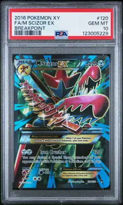 Pokemon M Mega Scizor EX Full Art 120/122 Breakpoint #120 GEM MINT PSA 10 - Image 1