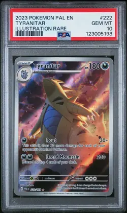 Pokemon Tyranitar 222 Paldea Evolved Rare 222/193 Illustration Rare MINT PSA 10 - Image 1