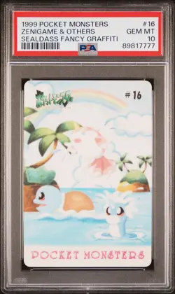 1999 POCKET MONSTERS SEALDASS FANCY GRAFFITI #16 ZENIGAME & OTHERS PSA 10 - Image 1