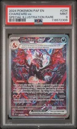 2024 POKEMON PAF EN-PALDEAN FATES SPECIAL ILLUSTRATION RARE CHARIZARD EX PSA 9 - Image 1