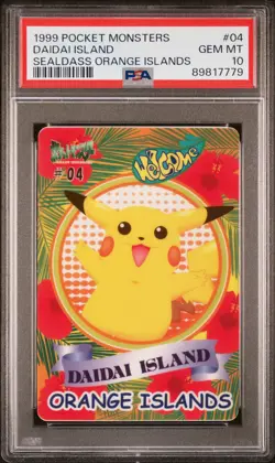 1999 POCKET MONSTERS SEALDASS ORANGE ISLANDS #04 DAIDAI ISLAND PSA 10 - Image 1