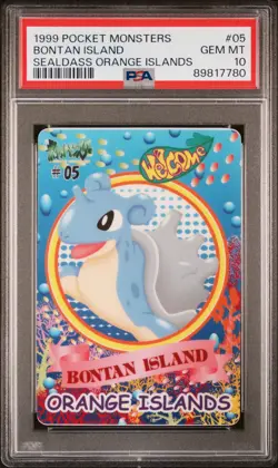 1999 POCKET MONSTERS SEALDASS ORANGE ISLANDS #05 BONTAN ISLAND PSA 10 - Image 1