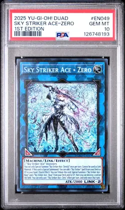 Yu-Gi-Oh! Sky Striker Ace=Zero DUAD-EN049 Secret Rare 1st Edition - PSA 10 - Image 1