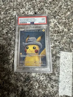 Van Gogh Pikachu Promo Pokemon Card SVP 085 PSA 9 Mint with Grey Felt Hat - Image 1