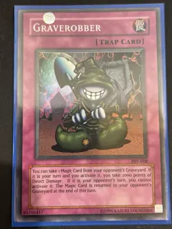 Yu-Gi-Oh! SUPER RARE HOLO CARD GRAVEROBBER PSV-008 1996 VINTAGE PRINT VLP - Image 1