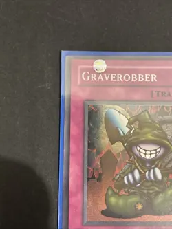 Yu-Gi-Oh! SUPER RARE HOLO CARD GRAVEROBBER PSV-008 1996 VINTAGE PRINT VLP - Image 2