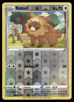 2022 Brilliant Stars Set Pokemon Card 120 Bidoof Reverse Foil NM - Image 1