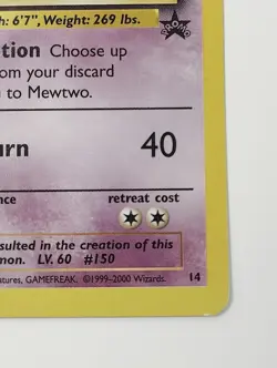Mewtwo 14 Black Star Movie Promo WOTC Wizards Of The Coast Pokemon Card TCG - Image 5