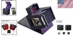 Minimalist Faux Leather Card Deck Box for MTG - Holds 100 Double-Sleeved Cards - Image 2