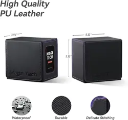 Minimalist Faux Leather Card Deck Box for MTG - Holds 100 Double-Sleeved Cards - Image 4