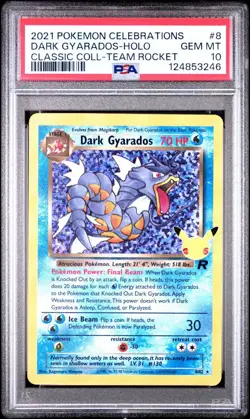 2021 Pokemon SWSH Celebrations Dark Gyarados Classic Collection #8/82 PSA 10 - Image 1