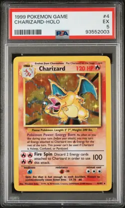 1999 POKEMON GAME #4 CHARIZARD-HOLO PSA 5 - Image 1