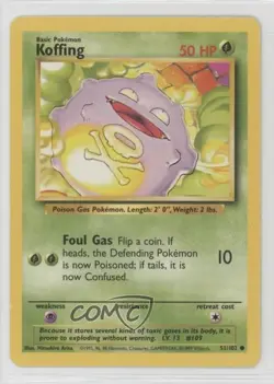 Koffing Pokemon Base Set #51 1999 - Image 1