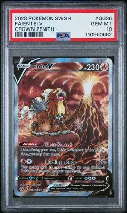 2023 Pokemon SWSH Crown Zenith GG36 Entei GG38 Suicune GG41 Raikou V PSA 10 Seq - Image 2