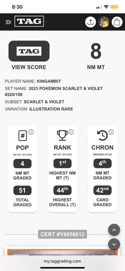 Kingambit 220/198 Holo Illustration Rare Pokemon Scarlet Violet Base SV01 TAG 8 - Image 3