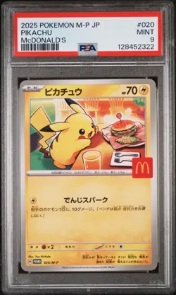 PIKACHU #020 2025 POKEMON MCDONALD'S JAPANESE M-P PROMO IN HAND US SELLER PSA 9 - Image 1