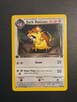 Pokemon Team Rocket Dark Raticate Non Holo Common 1st Edition 51/82 LP - Image 1