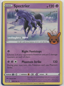 POKEMON TCG TRICK OR TRADE 2023 HALLOWEEN STAMP HOLO CARD - 081/196 SPECTRIER - Image 1