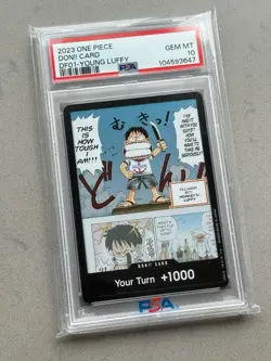 PSA 10 DON!! Card DF01 Young Luffy 2023 Devil Fruits Collection 1 One Piece Don - Image 1