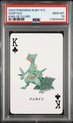 2003 POKEMON RUBY VERSION PLAYING CARDS KING OF CLUBS SCEPTILE PSA 10 - Image 1