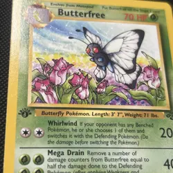 Pokemon Card Butterfree “d” 1st Edition Uncommon Jungle 33/64 LP Error NM/MT - Image 1
