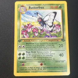 Pokemon Card Butterfree “d” 1st Edition Uncommon Jungle 33/64 LP Error NM/MT - Image 2
