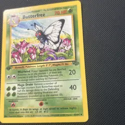 Pokemon Card Butterfree “d” 1st Edition Uncommon Jungle 33/64 LP Error NM/MT - Image 3