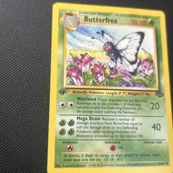 Pokemon Card Butterfree “d” 1st Edition Uncommon Jungle 33/64 LP Error NM/MT - Image 4