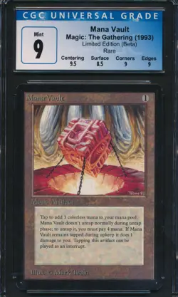 Beta Mana Vault CGC 9 Graded Magic MTG (0064) -magicgraders- - Image 1