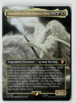 MTG Gandalf Of The Secret Fire - Borderless - Foil - 507 LTC x1 NM Mythic - Image 1